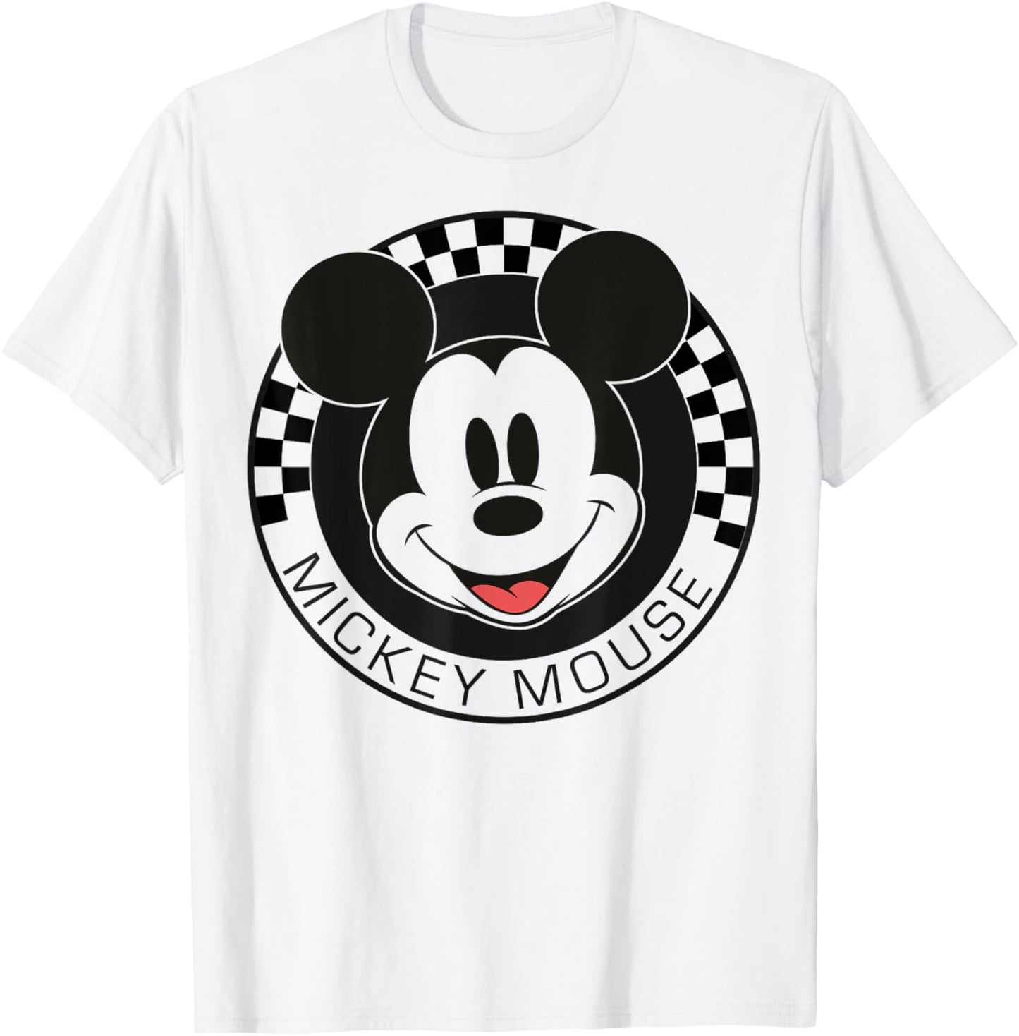 Disney Mickey And Friends Mickey Mouse Checkerboard Circle Short Sleeve T-Shirt For unisex-child, Small
