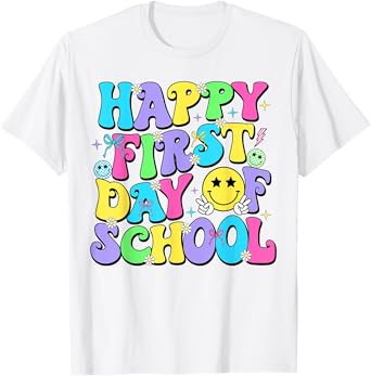 Happy First Day Of School Shirts Teacher Kids Back To School T-Shirt