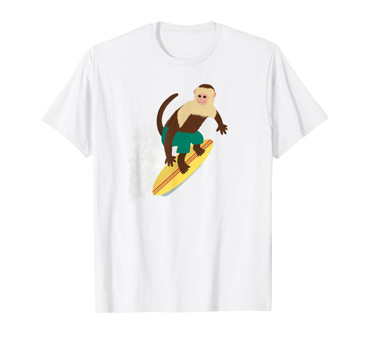 Cute Surfing Capuchin Monkey T-Shirt