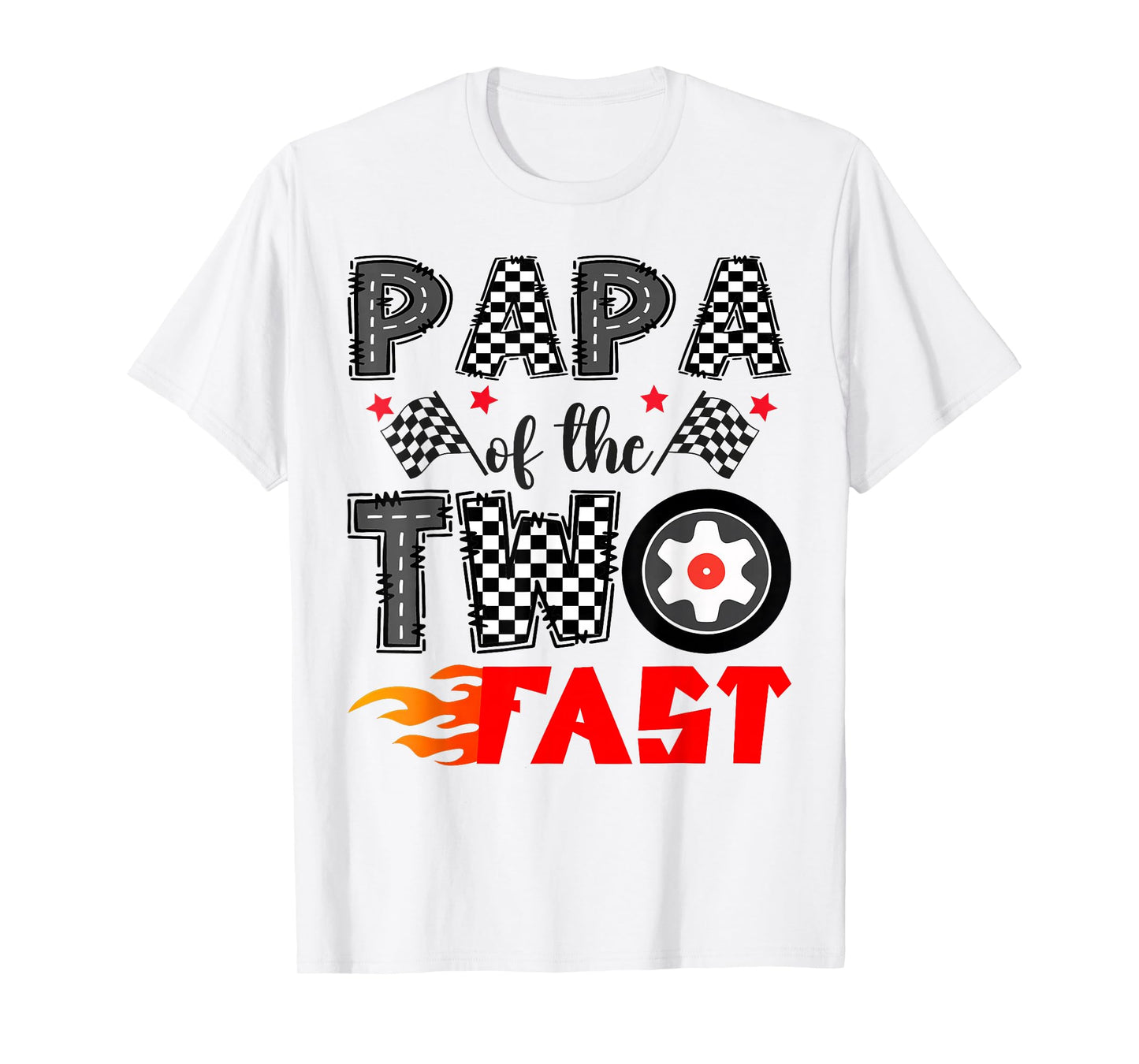Papa of The Two Fast 2nd Birthday Boy Racing Car T-Shirt
