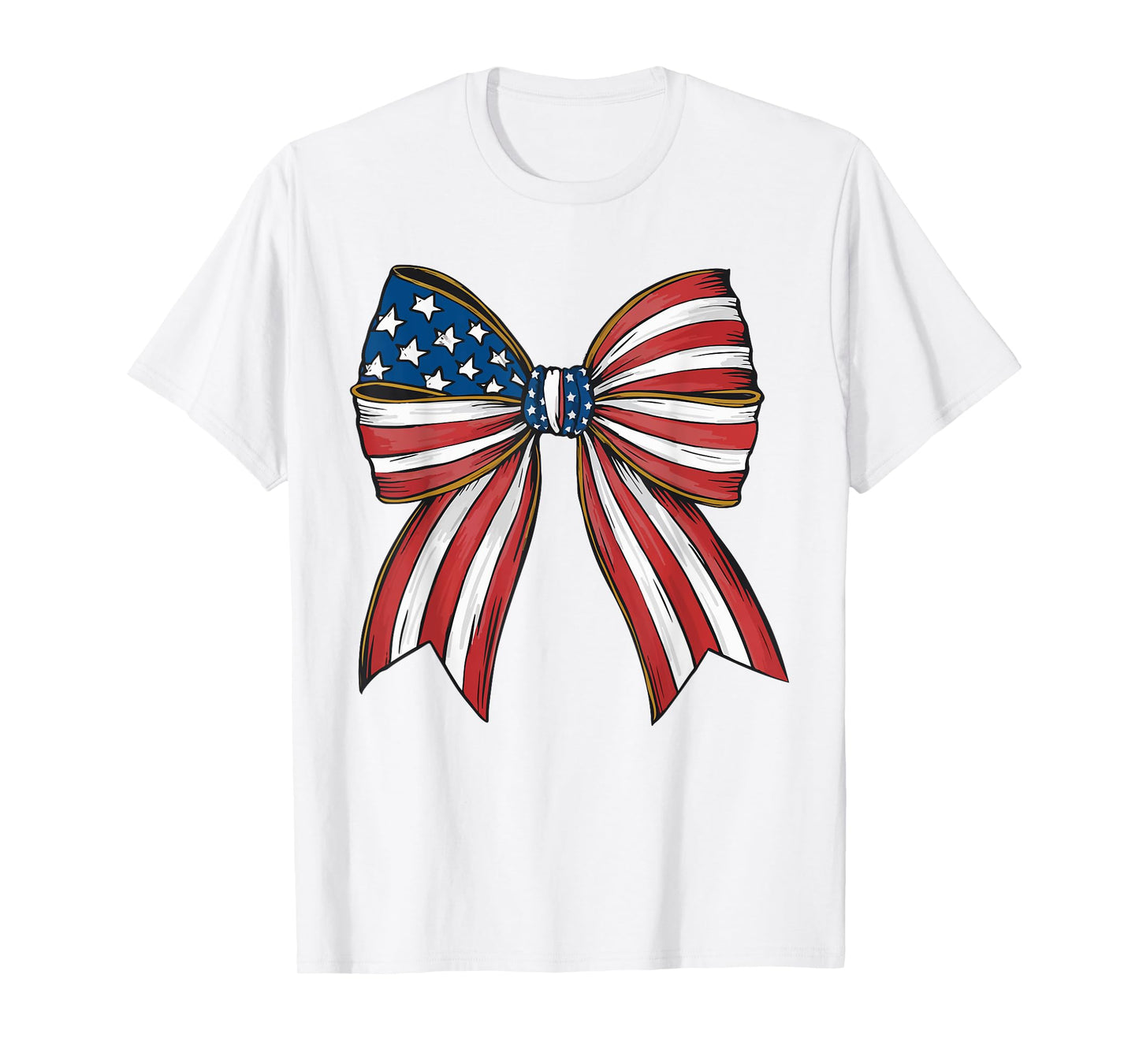 Retro 4th of July Coquette Bows American Flag USA Patriotic T-Shirt