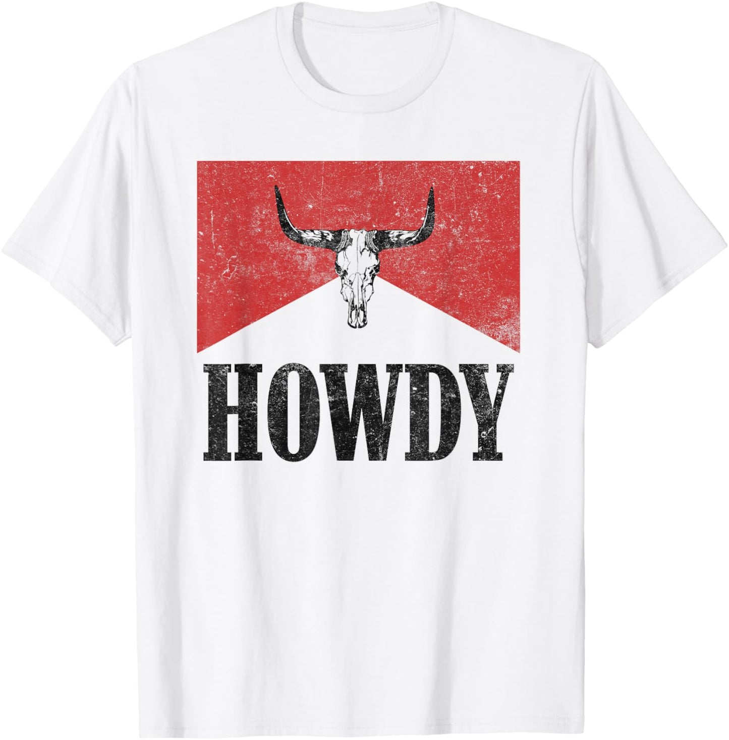 Vintage Bull Skull Hey There Howdy Western Country Cowgirl T-Shirt