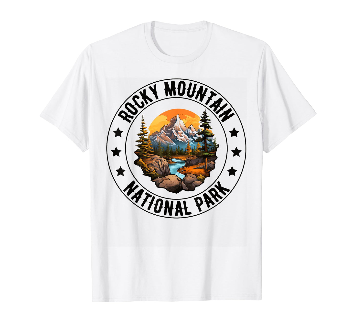 Retro Rocky Mountain National Park Hiking Camping Outdoor T-Shirt