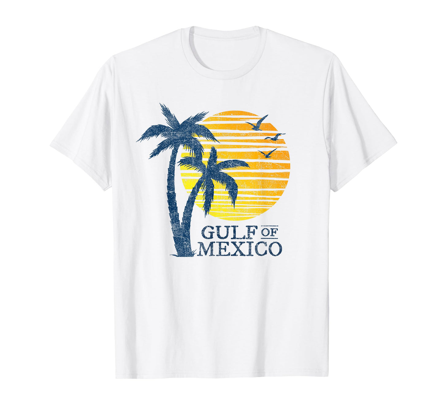 Vintage Gulf of Mexico Souvenir Palm Trees Retro Vacation T-Shirt