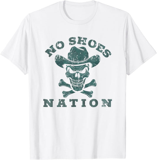 Mens Womens Vintage No Shoes No Nation Funny Sayings Shoes T-Shirt