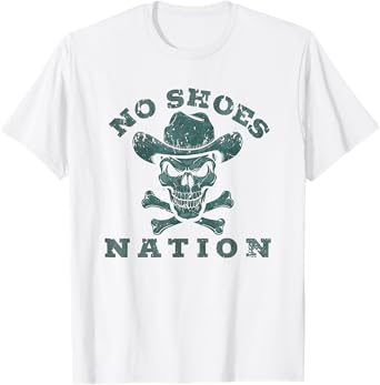 Mens Womens Vintage No Shoes No Nation Funny Sayings Shoes T-Shirt
