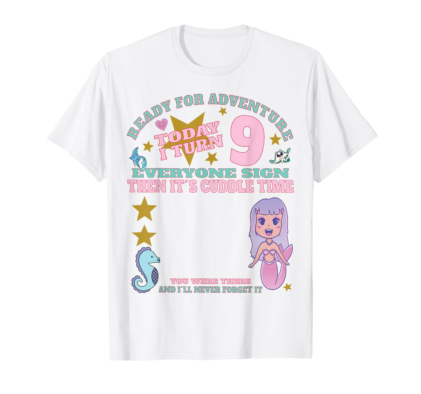 It's My 9th Birthday girl Sign My Shirt Bday T-Shirt