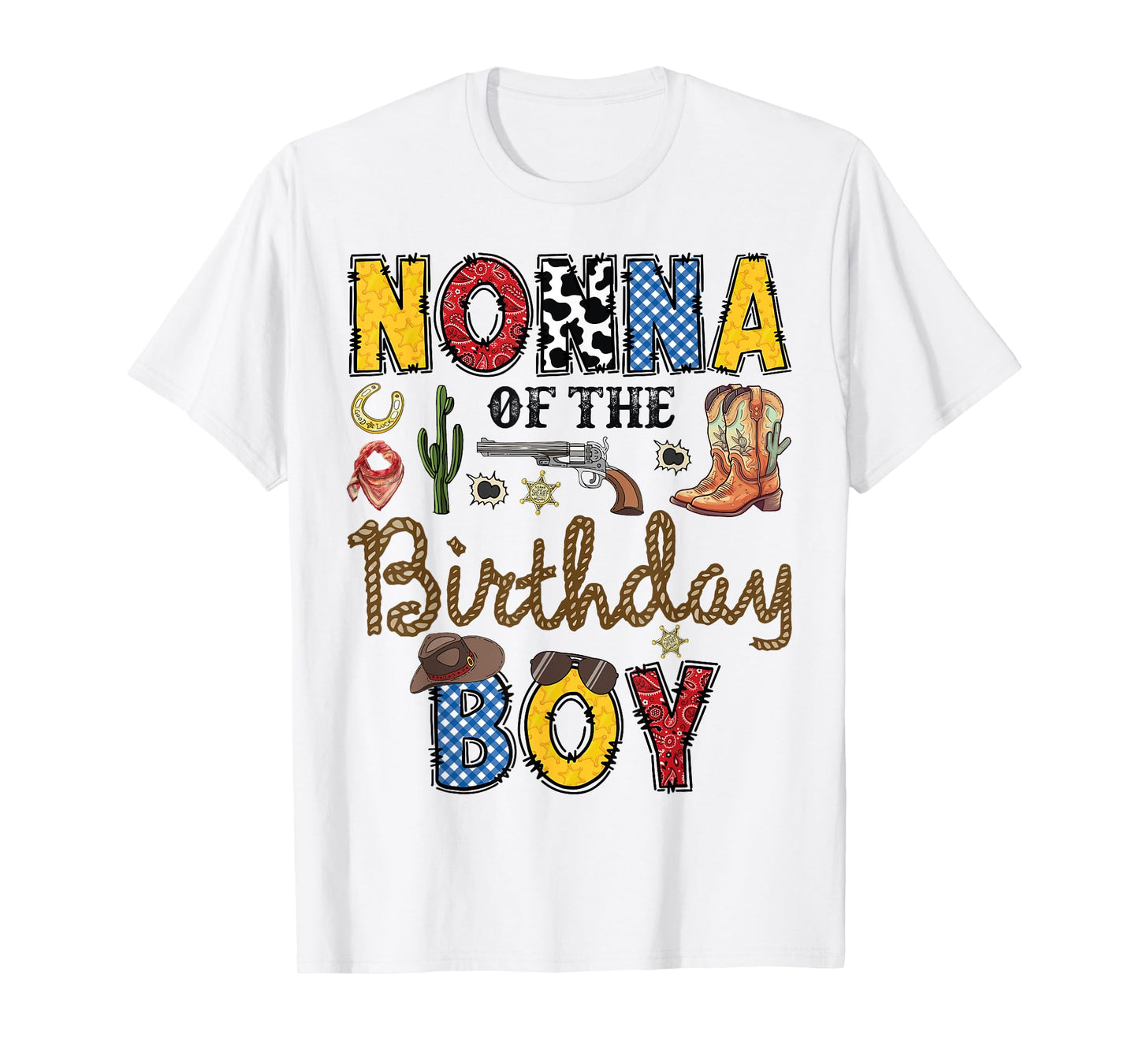 Nonna Of The Birthday Boy Cowboy Rodeo Nonna T-Shirt