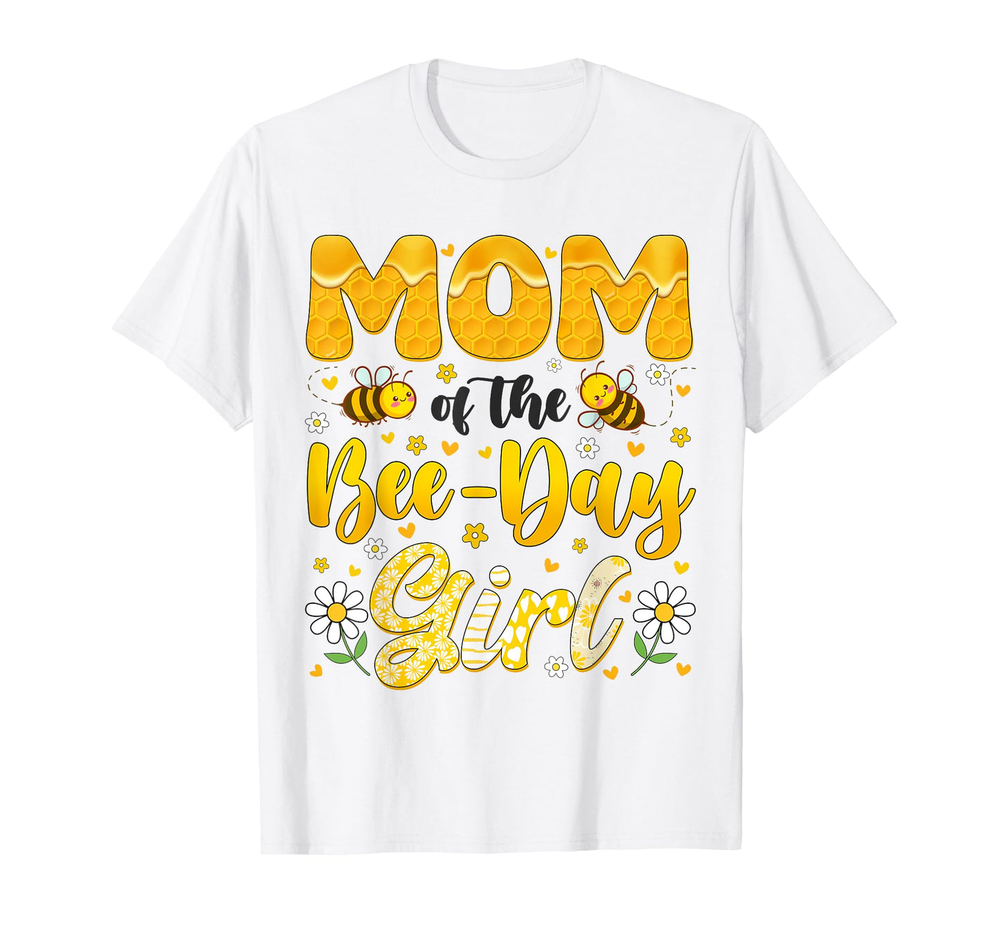Mom Of The Bee Day Girl Flower Birthday Family Matching T-Shirt