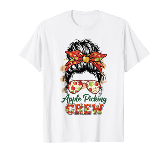 Apple Picking Crew Fall Apple Orchard Women Harvest Season T-Shirt