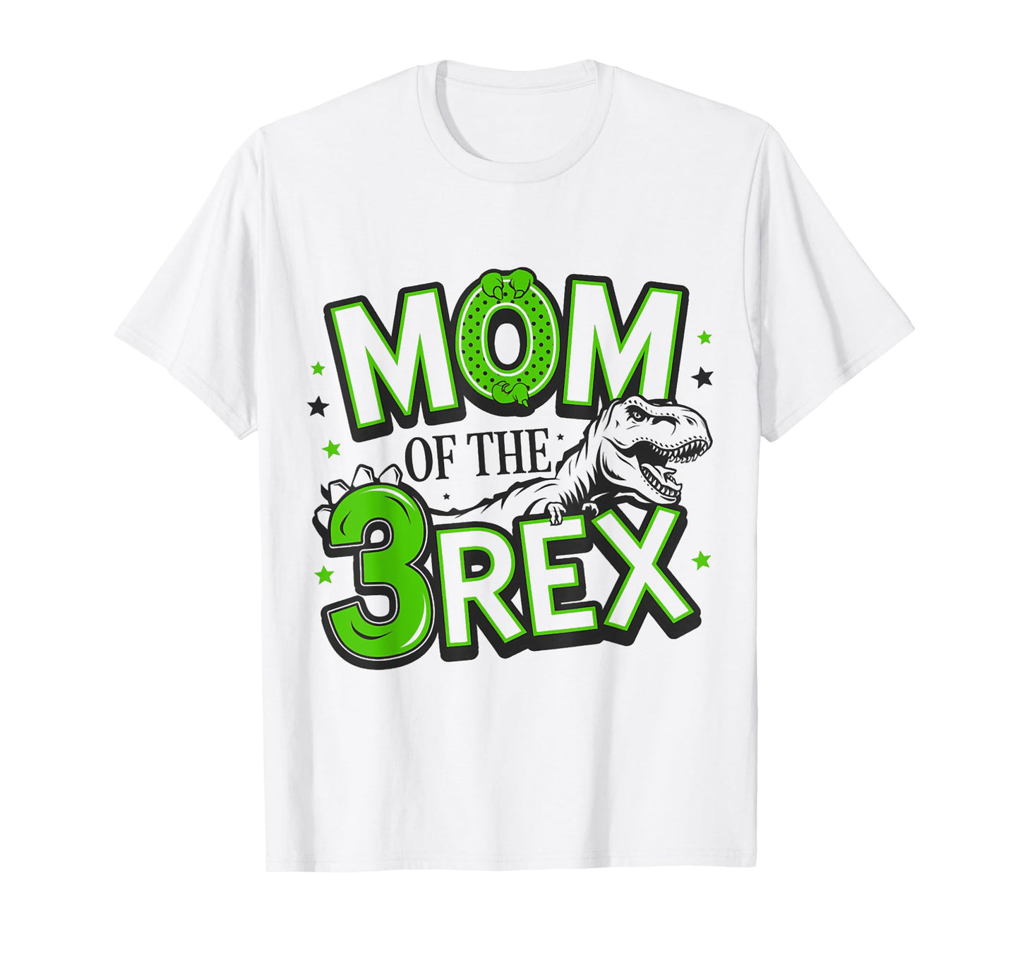 Mom of The Three Rex Birthday Dinosaur Family Matching T-Shirt