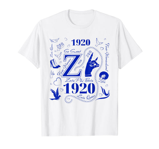 1920 Nineteen Twenty Retro Sorority Zeta New Crossing T-Shirt