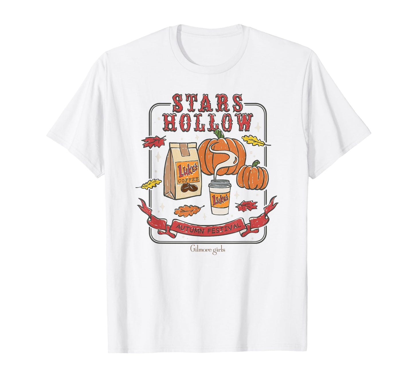 Gilmore Girls Iconic Stars Hollow Autumn Festival Retro Logo T-Shirt