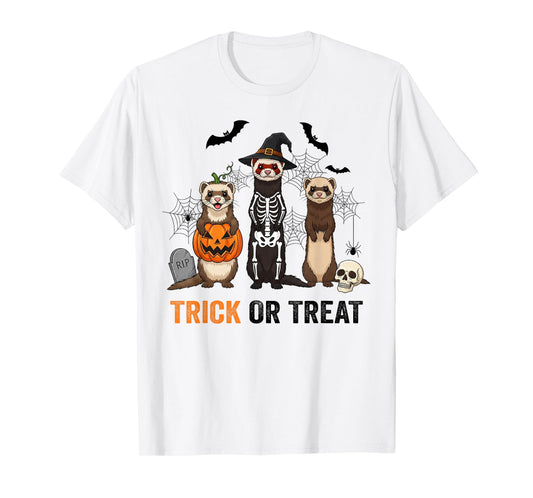Ferret Halloween Trick Or Treat Pumpkin Gifts Men Women Kid T-Shirt