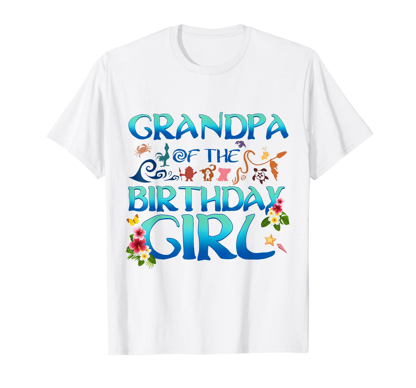 Grandpa Of The Birthday Girl Cute Oceania Adventure Family T-Shirt