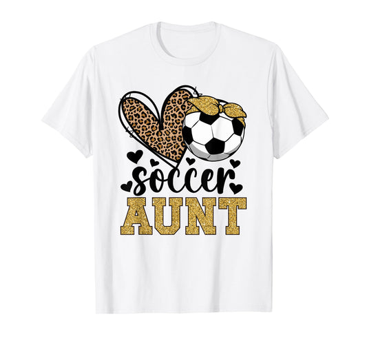 Soccer Aunt Heart Soccer Auntie Of A Soccer Player Aunt T-Shirt