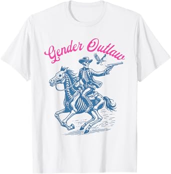 Vintage Gender Outlaw Nonbinary Pride Month LGBTQ Cowboy T-Shirt