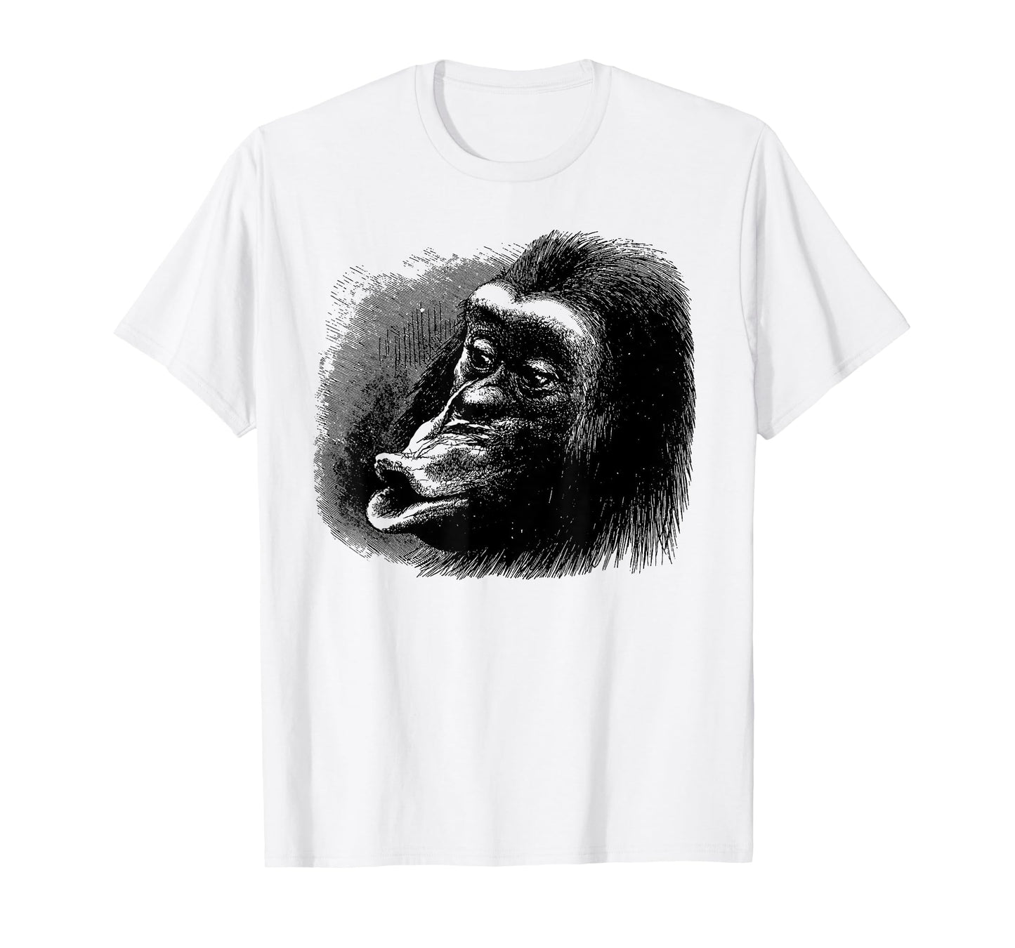 Chimpanzee Monkey Face Tshirt Art-Vintage Chimp Funny Monkey T-Shirt