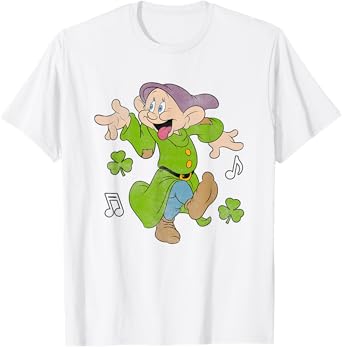 Disney Snow White St. Patrick's Day Happy Dopey Chest Logo T-Shirt
