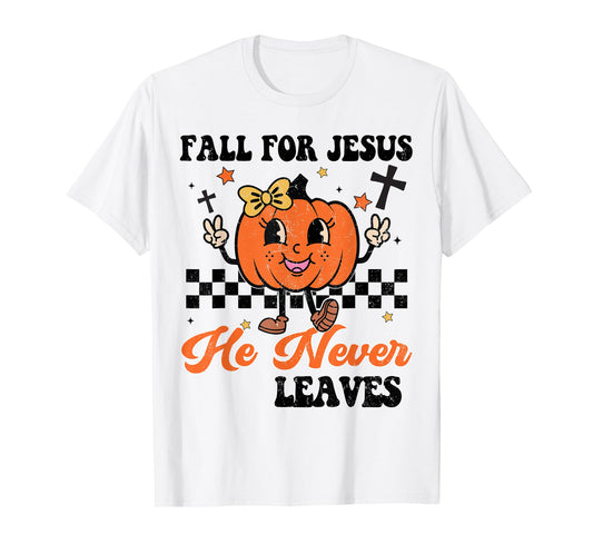 Christian Halloween Fall For Jesus Never Leaves Girl Toddler T-Shirt