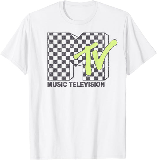 MTV Music Television Checkerboard Logo Fill T-Shirt
