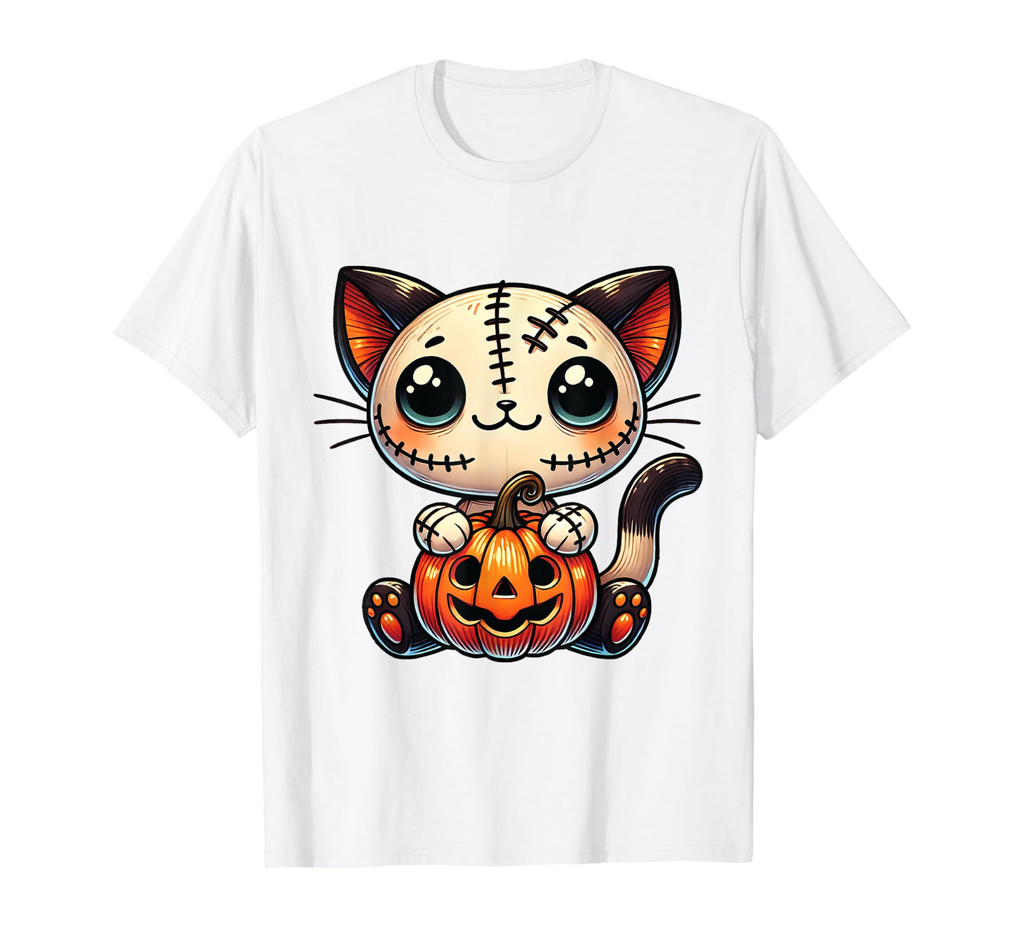 Cute Cat Halloween Pumpkin Kitty Spooky Kitten Lovers T-Shirt for Men Women Kids