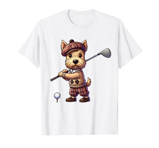 Cute Scottish Terrier Playing Golf Golfer Golfing Men Women T-Shirt