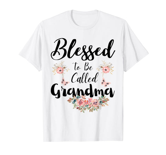 Blessed To Be Called Grandma Women Floral Cute Mothers Day T-Shirt