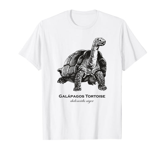 Vintage Galapagos Tortoise Designs by BAS Unisex-Adults & Kids Classic Fit Retro Cartoon Animal Print T-Shirt Grey Small