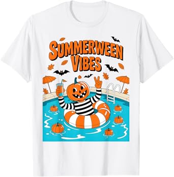 Summerween Vibes Spooky Summer Pumpkin T-Shirt