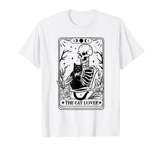 The cat lover tarot, Cat lover, Skeleton and cat, Cat tarot T-Shirt