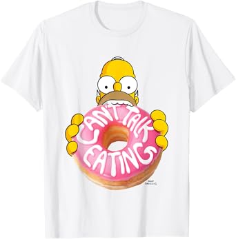 The Simpsons Homer Can't Talk Eating Donut T-Shirt