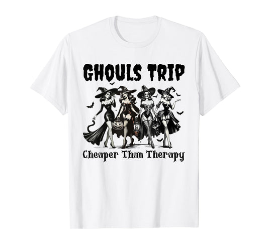 Vintage Ghouls Trip Cheaper Than Witch Therapy Halloween T-Shirt