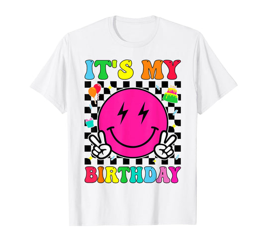 Retro Groovy It's My Birthday Men Women Boys Girls Kid Bday T-Shirt