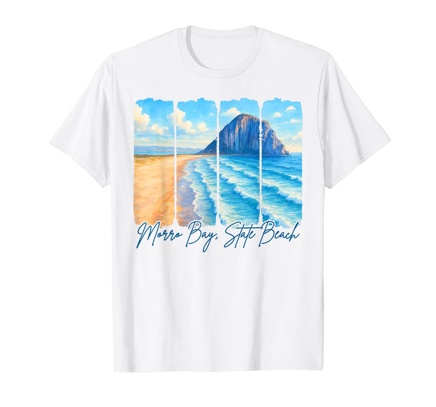 Morro Bay State Beach Travel Brushstroke Morro Bay Souvenir T-Shirt