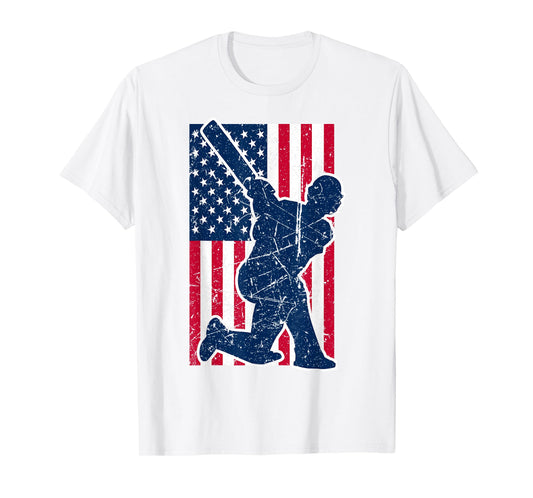 USA Cricket Cricketer America Flag Cricketers India Pakistan T-Shirt