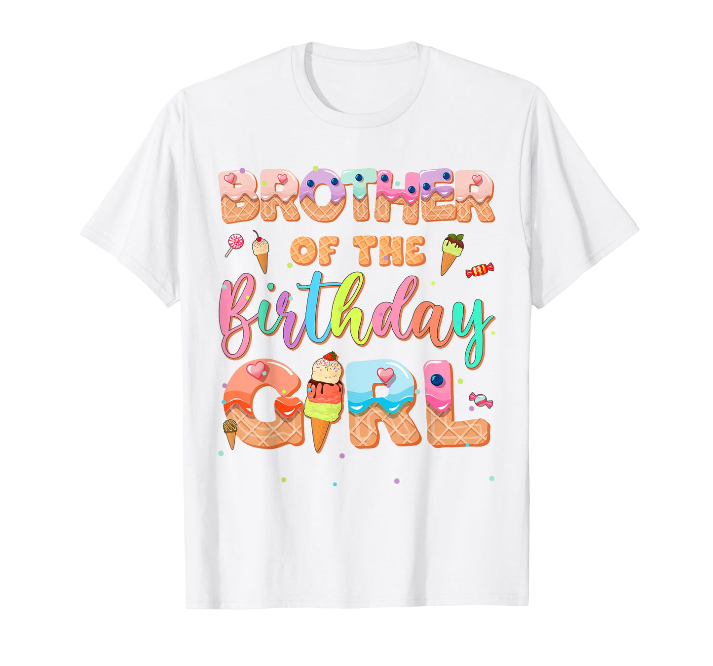 Brother Of The Birthday Ice Cream Family Matching Party T-Shirt