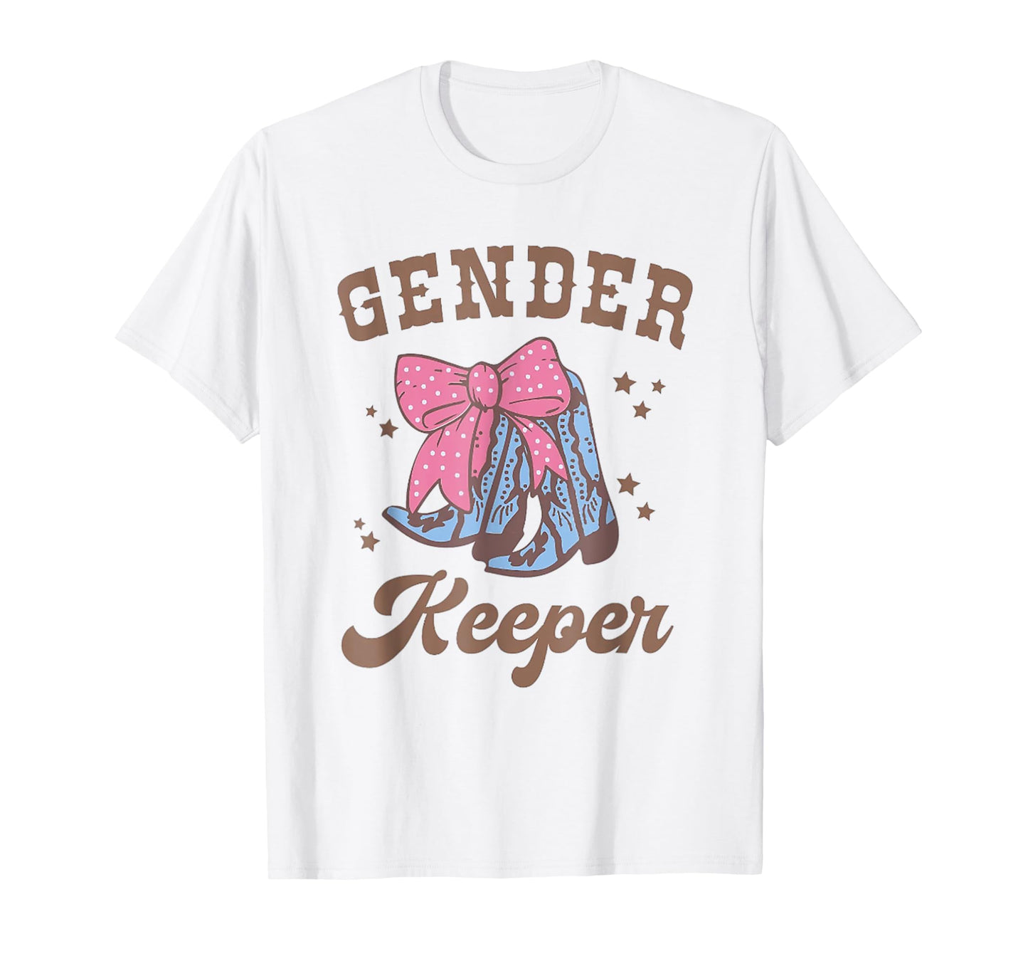 Western Keeper of the Gender Cowboy Boots Gender Reveal T-Shirt