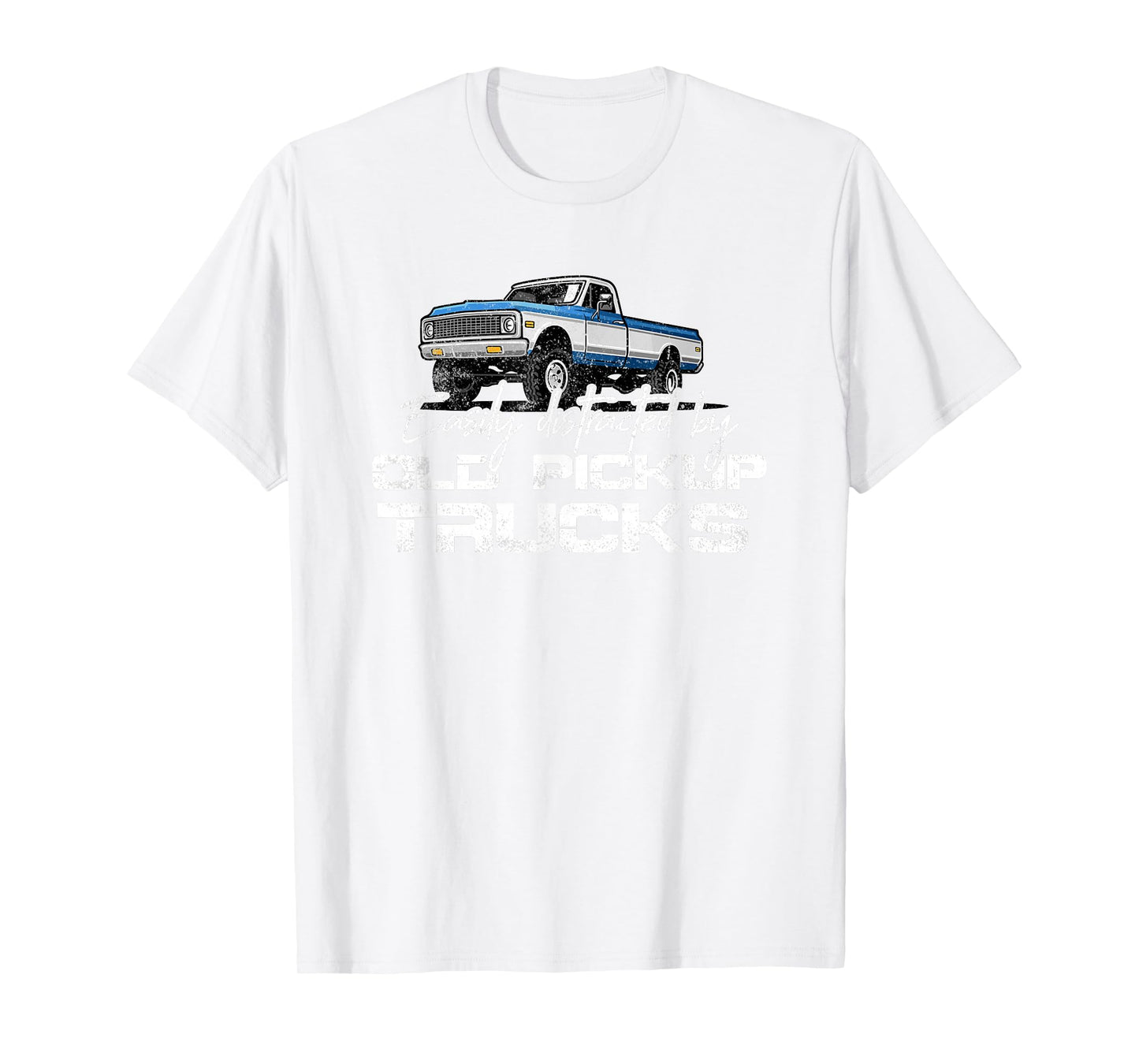Easily Distracted By Old Pickup Trucks Shirt for Men Retro T-Shirt