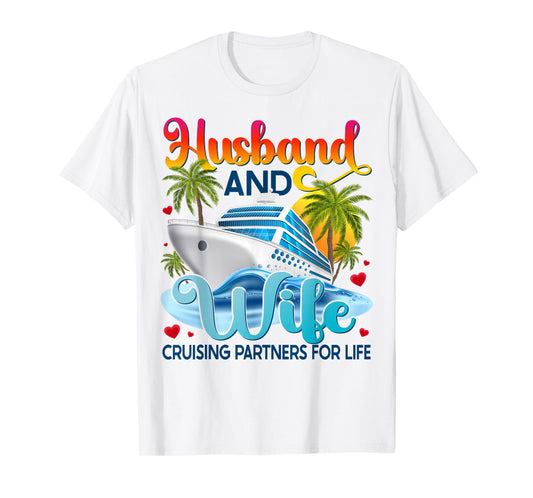 Husband Wife Partner Cruise Together 2025 Matching T-Shirt