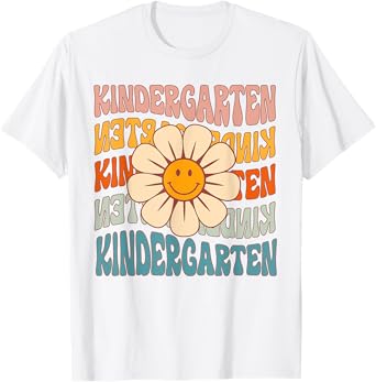 Retro Kindergarten Daisy Colorful Back To School Student Kid T-Shirt