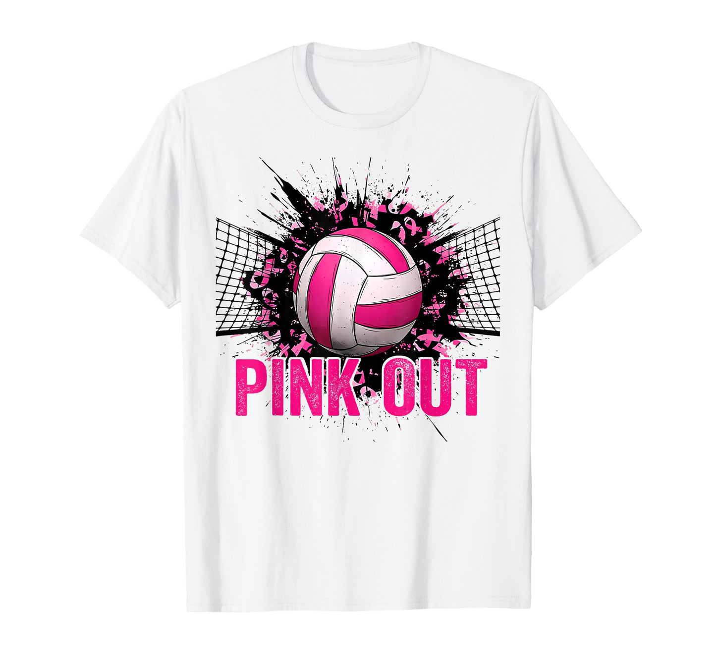 Volleyball Game Day Pink Out Breast Cancer Awareness Women T-Shirt