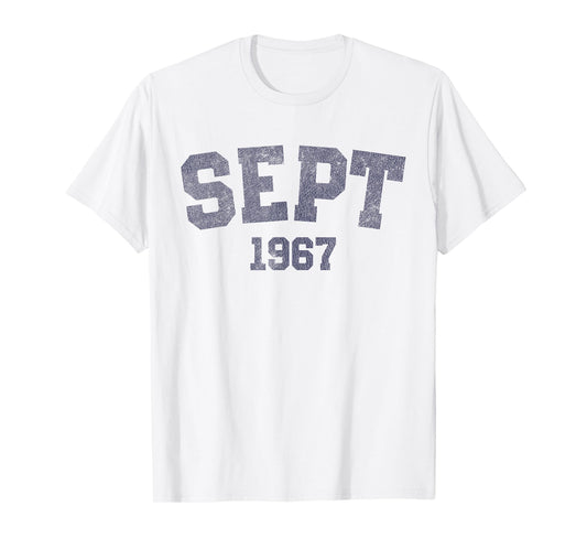 September - Vintage 1967 58th Birthday 58 Years Old T-Shirt