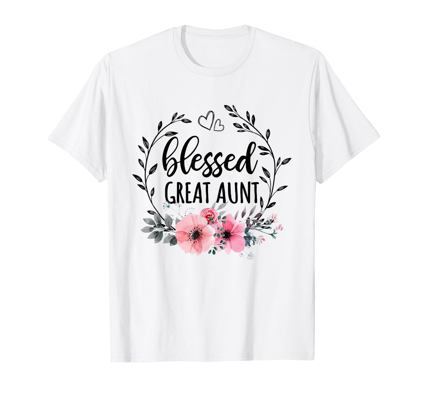 Blessed Great Aunt Shirt for Women Floral Decor Mothers Day T-Shirt