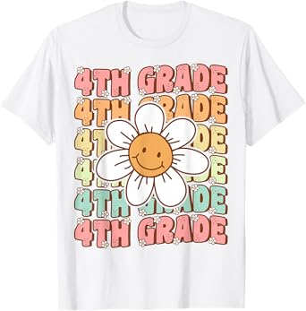 Groovy 4th Grade Back To School First Day of Fourth Grade T-Shirt