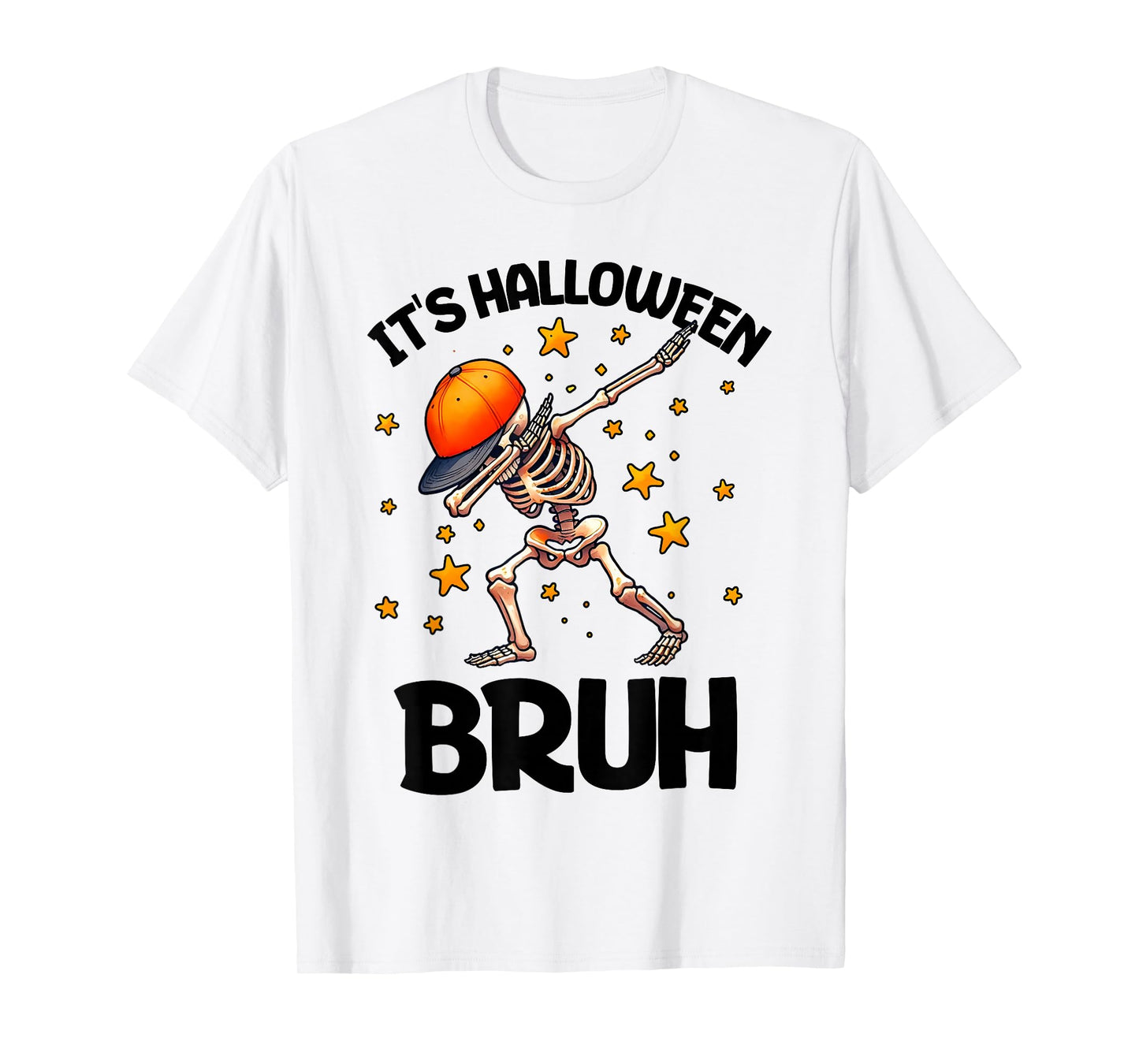 Bruh Halloween Boys Kids Halloween Skeleton T-Shirt