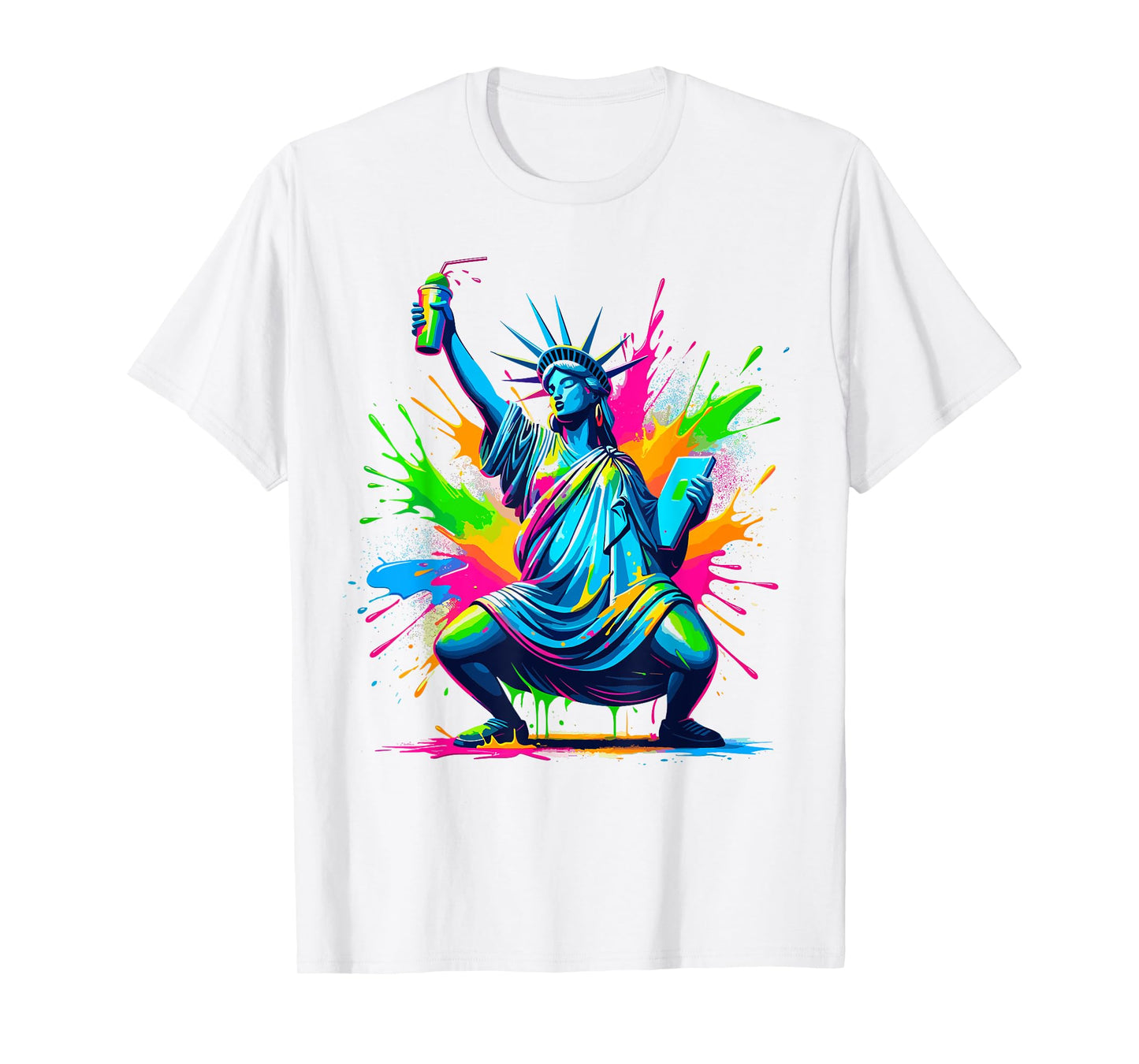 Soca Statue Of Liberty Dancing New York Dutty Mess Fete T-Shirt