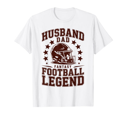 Husband Dad Fantasy Football Legend Humor Retro for Men T-Shirt