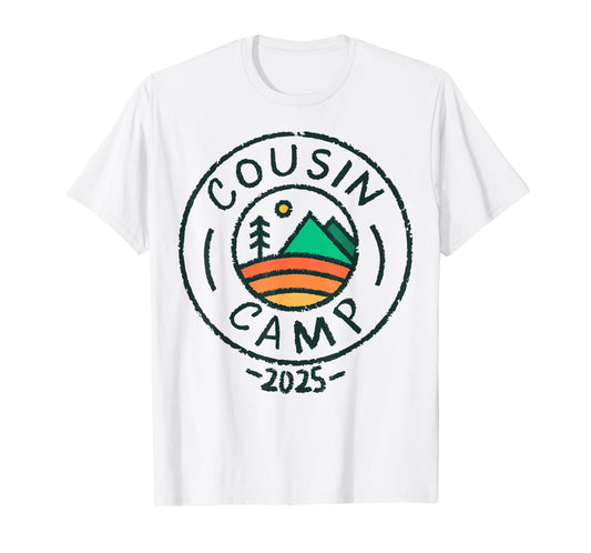 Cute Cousin Camp 2025 Friends Family Camping Summer Vacation T-Shirt