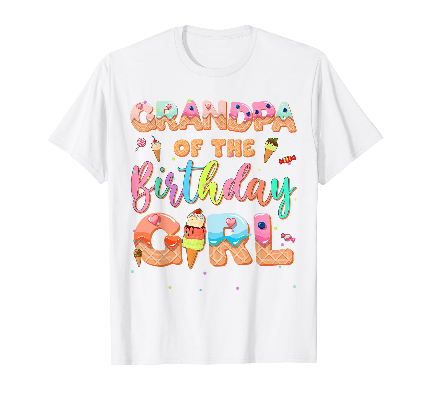 Grandpa Of The Birthday Ice Cream Family Matching Party T-Shirt